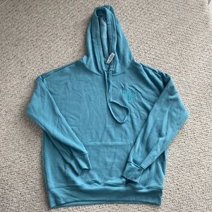 90s PHISH BAND EMBROIDERED Stealth Drop Shoulder Pullover Hoodie teal turquoise